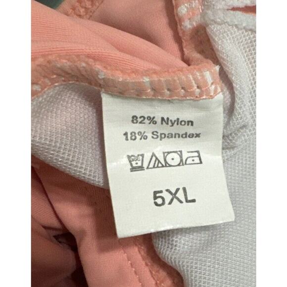 Ruffled Flounce Peach Adjustable Strap Tankini Top Women’s Plus Size 5XL - Picture 3 of 3